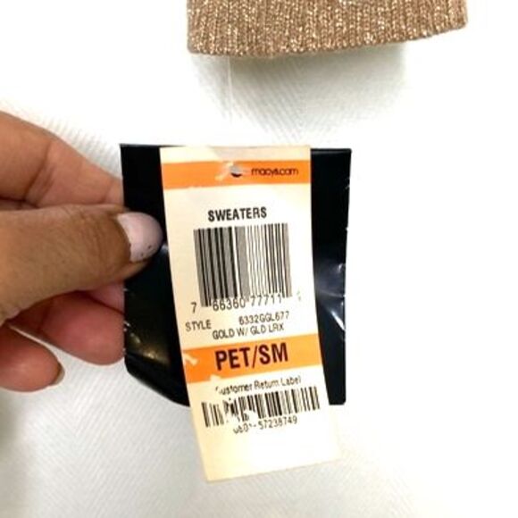 Alfani Gold Turtleneck Sweater Ruched Details Size Petite Small - Picture 9 of 10